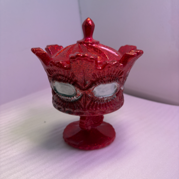 Crown Candy Dish Red