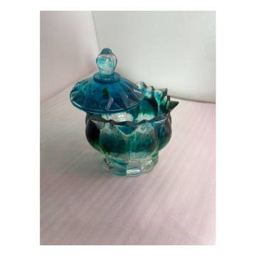 Lidded Jar - Sweet Treats - green/blue