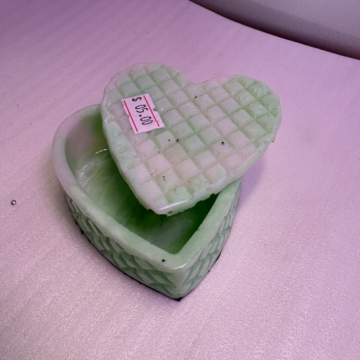 Green Quilted Heart Box